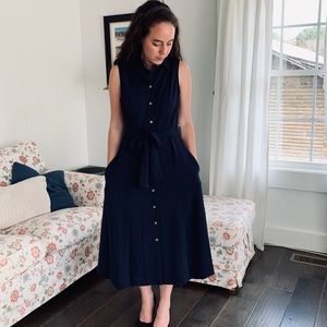 NWT Anne Klein Navy Blue Shirt Dress, Size 4